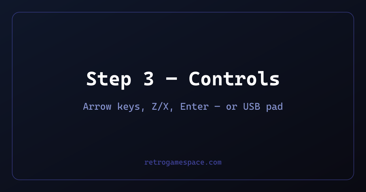 Use the on-screen controls or keyboard